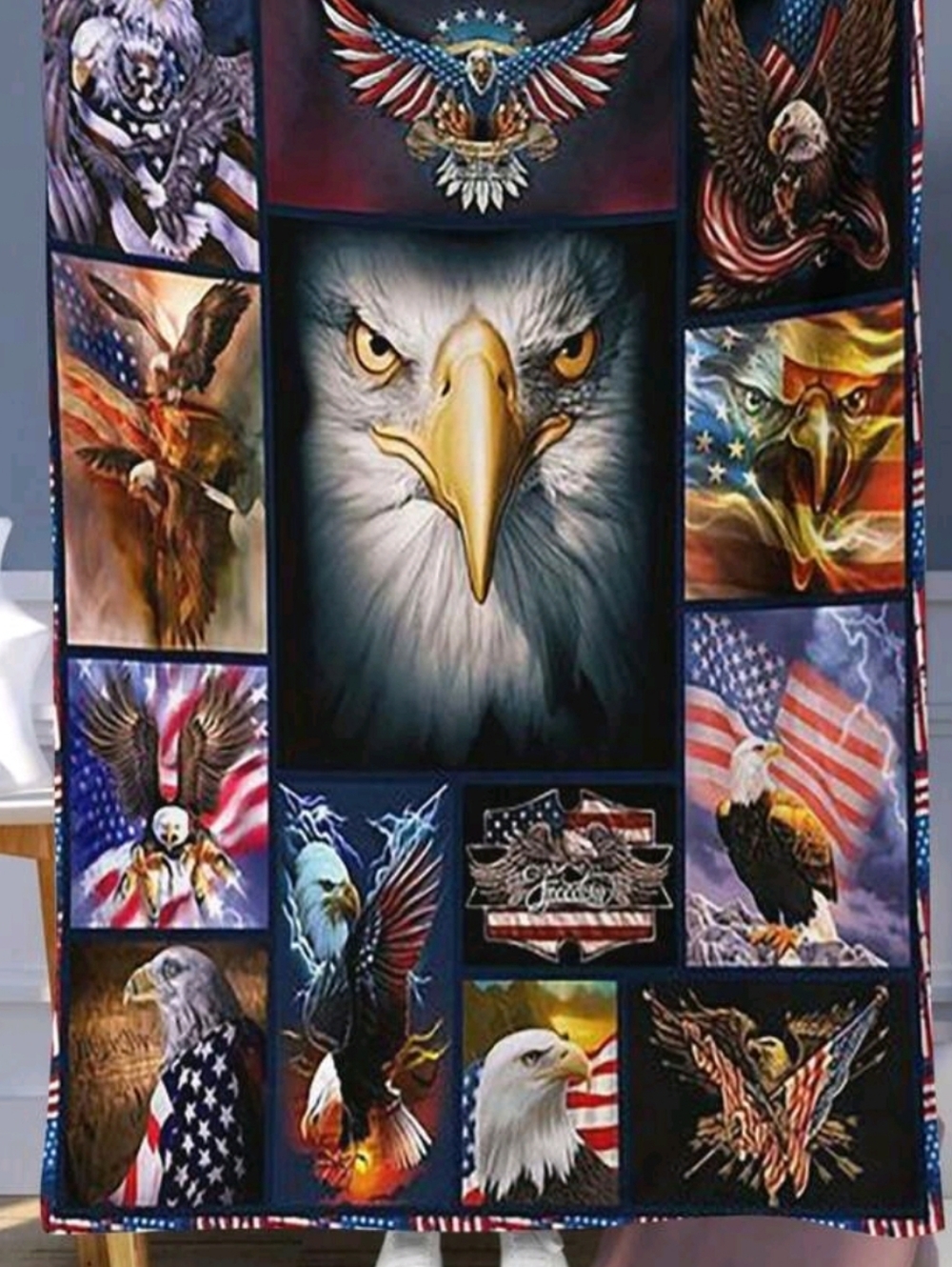 Patriotic Eagle Blanket